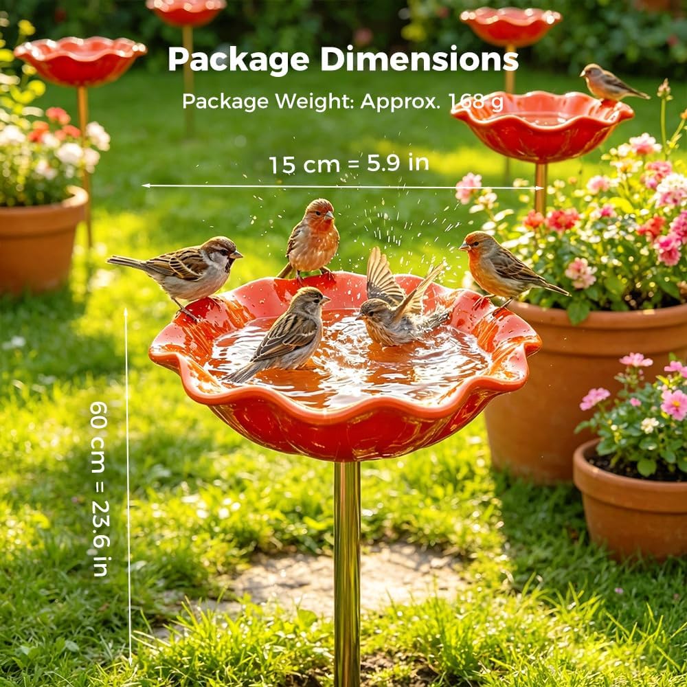 Zenvix™ 🌟Last Day Promotion🎁Handmade Metal Flower Garden Stake Bird Bath