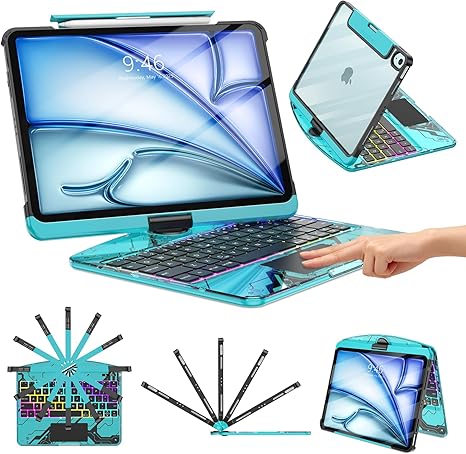 Zenvix™ Prism Clear Wireless Keyboard Case Pro | Trackpad & 360° Stand