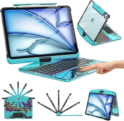 Zenvix™ Prism Clear Wireless Keyboard Case Pro | Trackpad & 360° Stand
