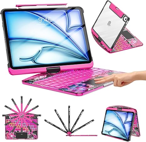 Zenvix™ Prism Clear Wireless Keyboard Case Pro | Trackpad & 360° Stand