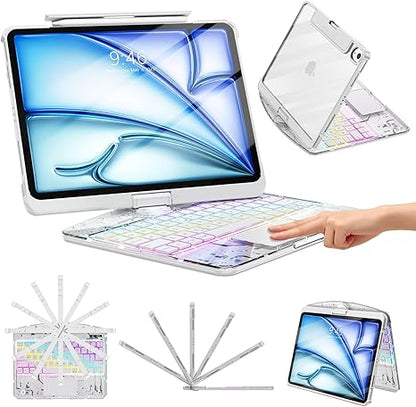 Zenvix™ Prism Clear Wireless Keyboard Case Pro | Trackpad & 360° Stand