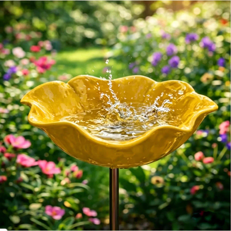 Zenvix™ 🌟Last Day Promotion🎁Handmade Metal Flower Garden Stake Bird Bath