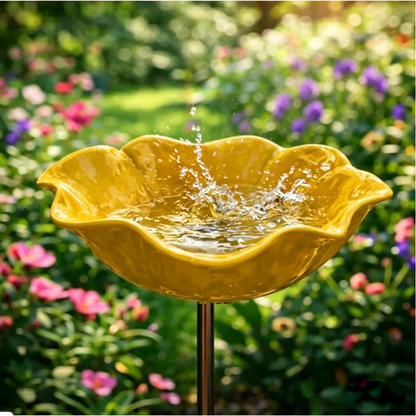 Zenvix™ 🌟Last Day Promotion🎁Handmade Metal Flower Garden Stake Bird Bath
