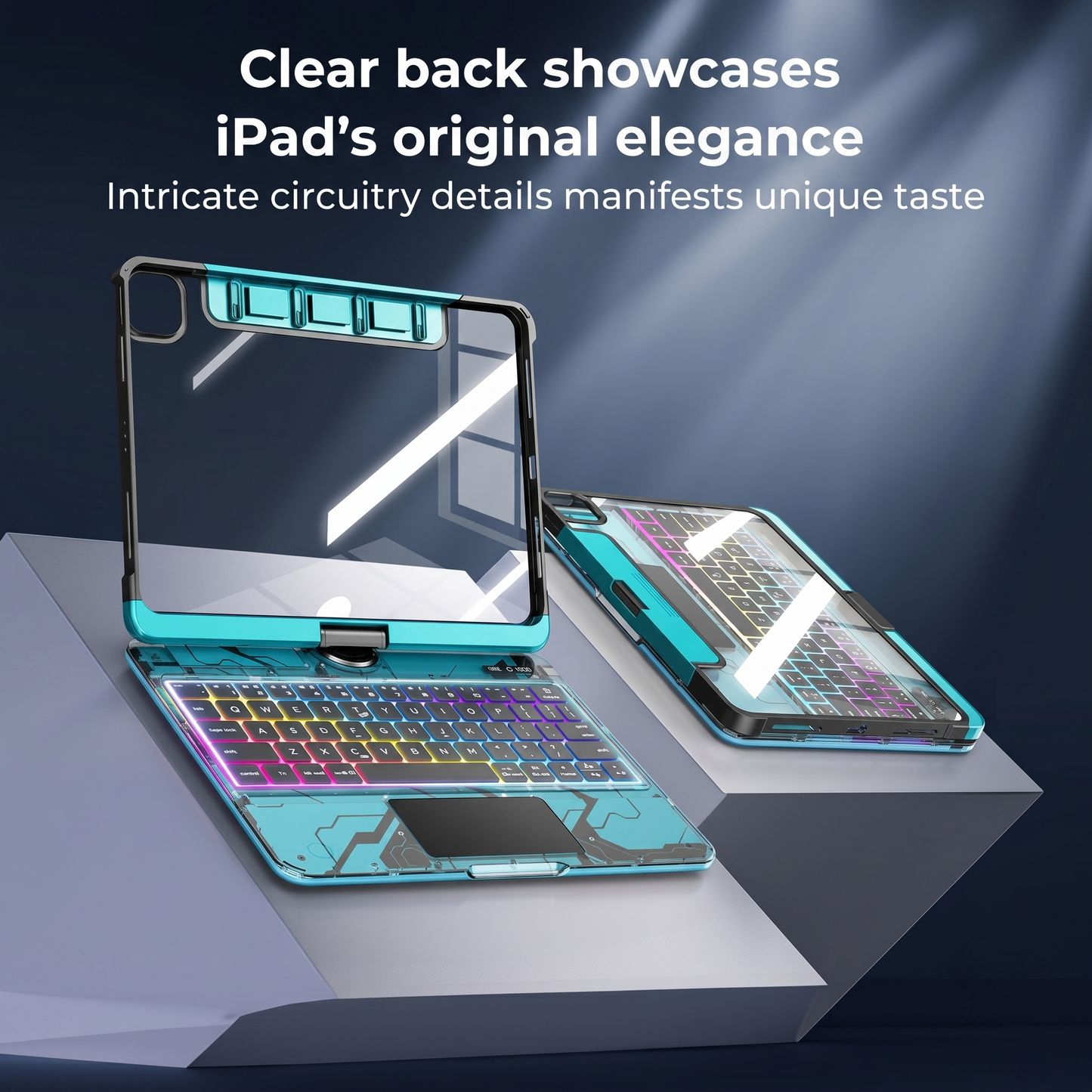 Zenvix™ Prism Clear Wireless Keyboard Case Pro | Trackpad & 360° Stand