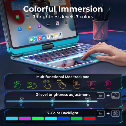Zenvix™ Prism Clear Wireless Keyboard Case Pro | Trackpad & 360° Stand