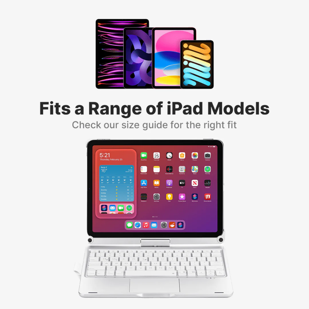Rotate Pro™ Wireless Keyboard Case for Ipad