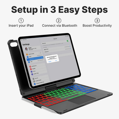 Rotate Pro™ Wireless Keyboard Case for Ipad