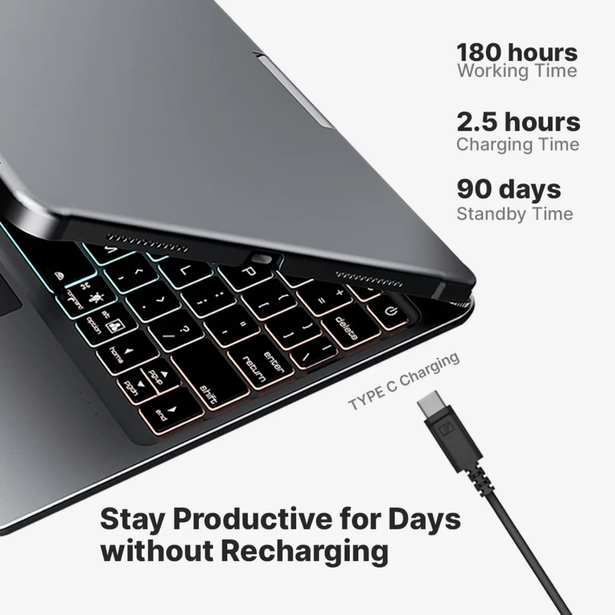 Rotate Pro™ Wireless Keyboard Case for Ipad