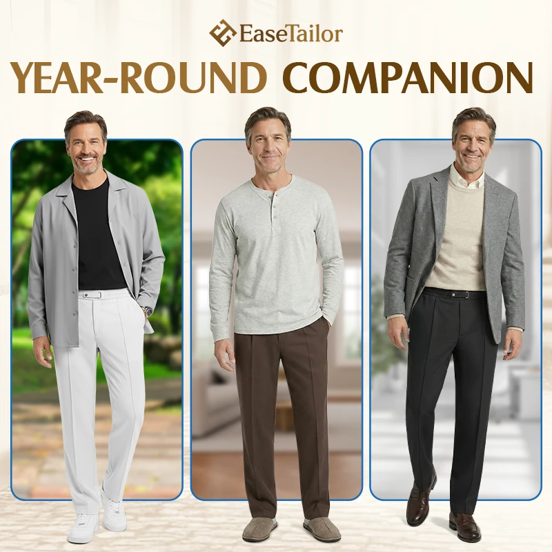 EaseTailor - Flexible Straight Fit Smart Comfort Pants